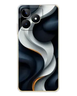Чохол для Realme Note 60 з картинкою «Об'ємні чорно-білі стрічки»