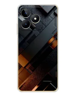 Чохол для Realme Note 60 з картинкою «Чорні геометричні блоки»