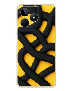 Чохол для Realme Note 60 з картинкою «Чорне жовте переплетення»