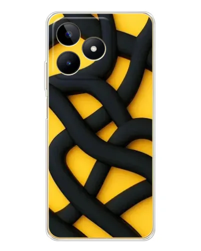 Чохол для Realme Note 60 з картинкою «Чорне жовте переплетення» Чохол для Realme Note 60 з картинкою «Чорне жовте переплетення»