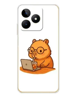 Чохол для Realme Note 60 з картинкою «Капібара з ноутбуком» Чохол для Realme Note 60 з картинкою «Капібара з ноутбуком»