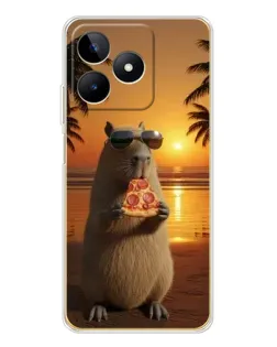 Чохол для Realme Note 60 з картинкою «Капібара з піцою» Чохол для Realme Note 60 з картинкою «Капібара з піцою»