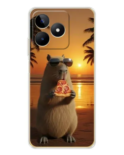 Чохол для Realme Note 60 з картинкою «Капібара з піцою» Чохол для Realme Note 60 з картинкою «Капібара з піцою»
