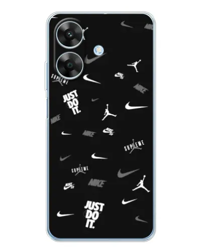 Чохол для Realme Note 60x з картинкою «Nike Black Pattern»
