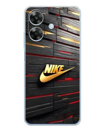 Чехол для Realme Note 60x с картинкой «Золотой Nike на металле»