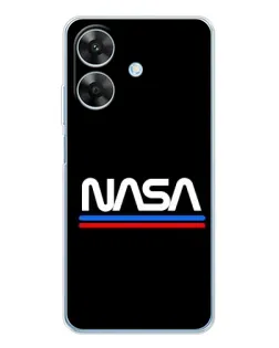 Чехол для Realme Note 60x с картинкой «NASA — классика Red Blue»