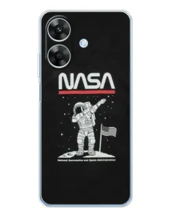 Чехол для Realme Note 60x с картинкой «NASA — шагаем по Луне»