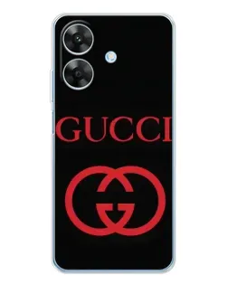 Чехол для Realme Note 60x с картинкой «Gucci — красный логотип»