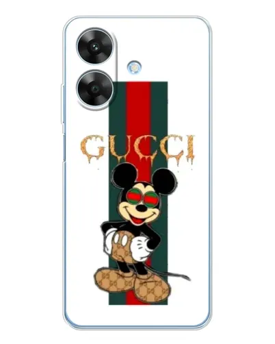 Чехол для Realme Note 60x с картинкой «Микки Маус Gucci — полосы» Чехол для Realme Note 60x с картинкой «Микки Маус Gucci — полосы»