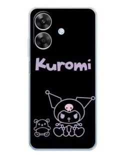 Чехол для Realme Note 60x с картинкой «Kuromi — черный минимализм» Чехол для Realme Note 60x с картинкой «Kuromi — черный минимализм»