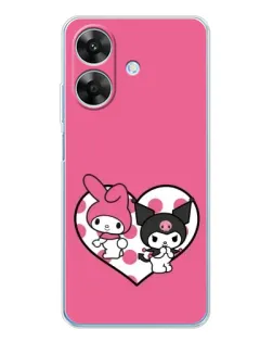 Чехол для Realme Note 60x с картинкой «Kuromi и My Melody»