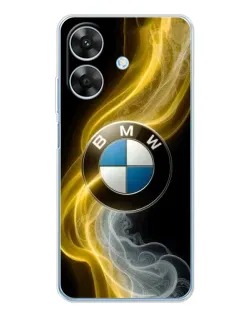 Чехол для Realme Note 60x с картинкой «Золотистый дым BMW»
