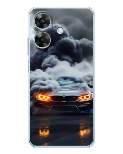 Чехол для Realme Note 60x с картинкой «BMW в дыму»