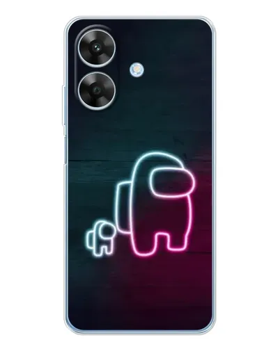 Чохол для Realme Note 60x з картинкою «Among Us неон-арт»