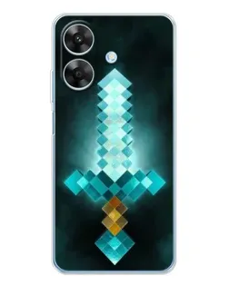 Чехол для Realme Note 60x с картинкой «Алмазный меч неон»