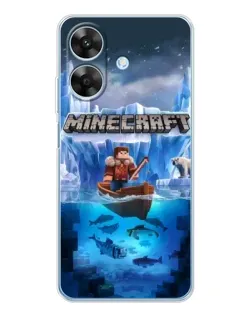 Чехол для Realme Note 60x с картинкой «Minecraft ледяной мир»
