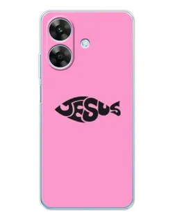 Чехол для Realme Note 60x с картинкой «Розовый символ  Jesus»