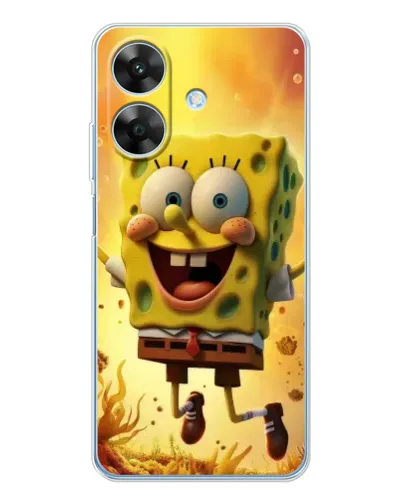 Чохол для Realme Note 60x з картинкою «Губка Боб стрибає»