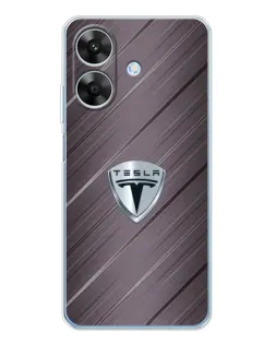 Чехол для Realme Note 60x с картинкой «Металлическая текстура Tesla»