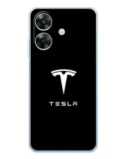 Чехол для Realme Note 60x с картинкой «Tesla White Logo»