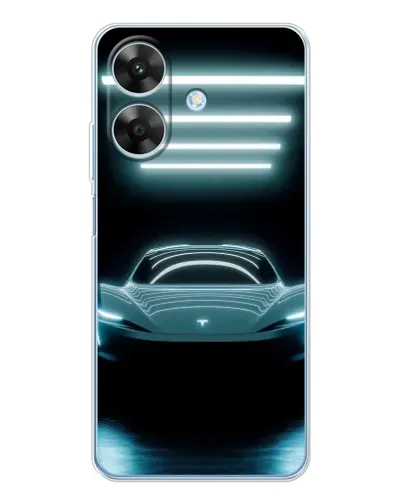 Чехол для Realme Note 60x с картинкой «Tesla в неоне» Чехол для Realme Note 60x с картинкой «Tesla в неоне»
