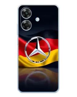Чехол для Realme Note 60x с картинкой «Mercedes — флаг Германии»