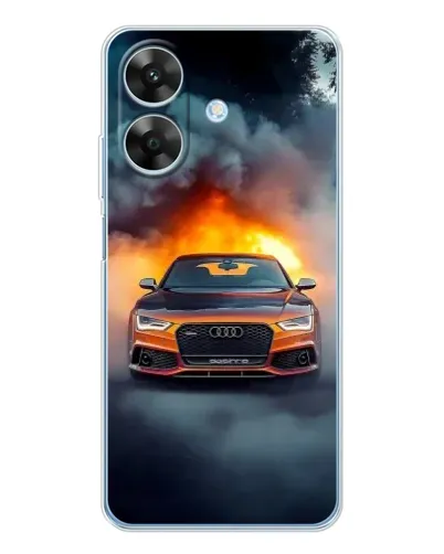 Чохол для Realme Note 60x з картинкою «Audi у вогняному диму»