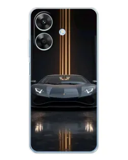 Чехол для Realme Note 60x с картинкой «Lamborghini золотые линии»