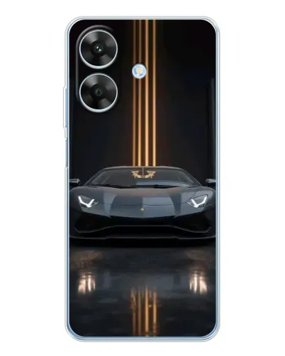Чехол для Realme Note 60x с картинкой «Lamborghini золотые линии»