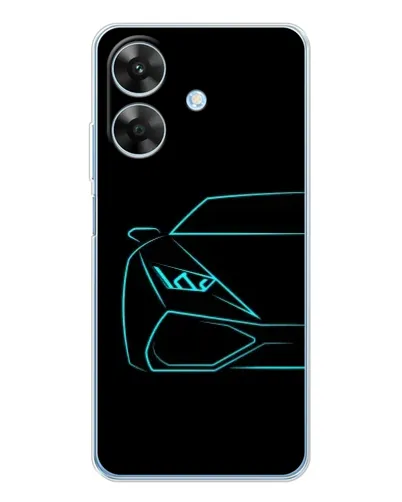 Чехол для Realme Note 60x с картинкой «Голубой силуэт Lamborghini»