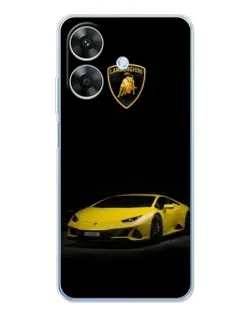 Чехол для Realme Note 60x с картинкой «Lamborghini желтый акцент»
