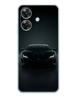 Чехол для Realme Note 60x с картинкой «Черный Lamborghini Aventador»