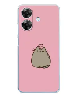 Чехол для Realme Note 60x с картинкой «Pusheen сердце»
