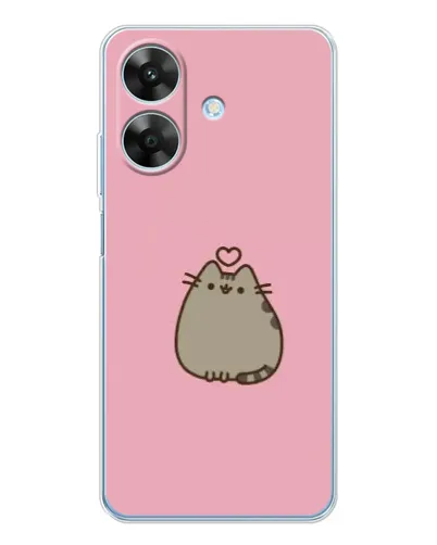 Чехол для Realme Note 60x с картинкой «Pusheen сердце»