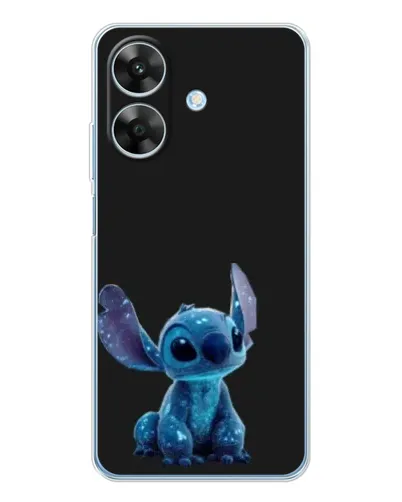 Чехол для Realme Note 60x с картинкой «Стич на черном»