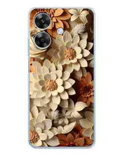 Чехол для Realme Note 60x с картинкой «Бежевый флористический декор» Чехол для Realme Note 60x с картинкой «Бежевый флористический декор»
