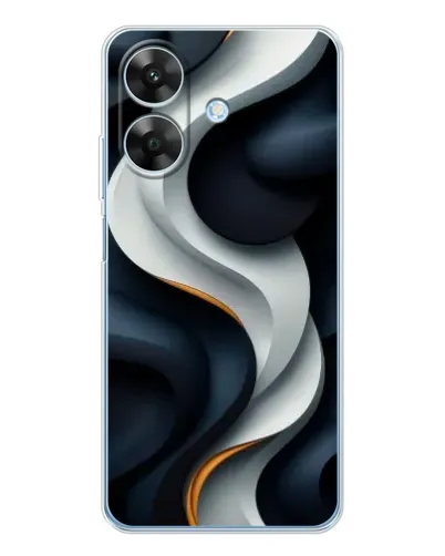 Чехол для Realme Note 60x с картинкой «Объемные черно-белые ленты»