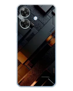 Чехол для Realme Note 60x с картинкой «Черные геометрические блоки»