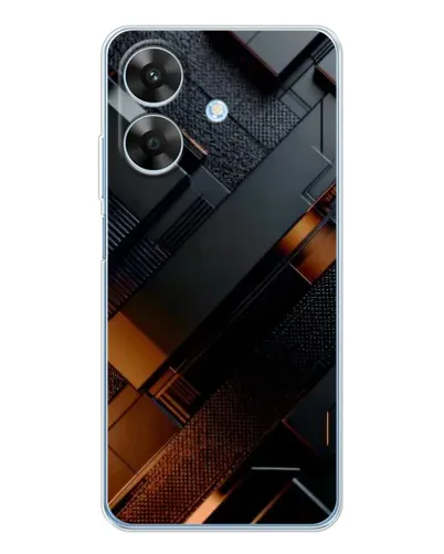 Чехол для Realme Note 60x с картинкой «Черные геометрические блоки»