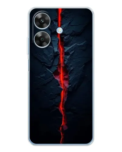 Чехол для Realme Note 60x с картинкой «Kрасная лавовая трещина»
