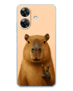Чехол для Realme Note 60x с картинкой «Капибара виктория»