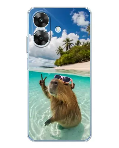 Чехол для Realme Note 60x с картинкой «Капибара на море» Чехол для Realme Note 60x с картинкой «Капибара на море»
