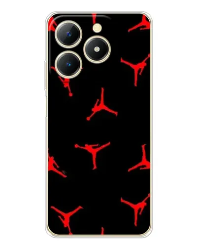 Чехол для Realme Note 70 с картинкой «Jordan Red Pattern»