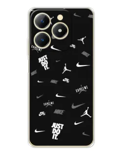 Чехол для Realme Note 70 с картинкой «Nike Black Pattern»