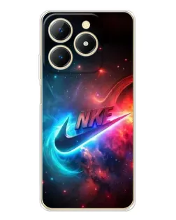 Чехол для Realme Note 70 с картинкой «Огненный логотип Nike»
