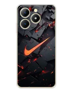 Чехол для Realme Note 70 с картинкой «Nike — эффект разломов»