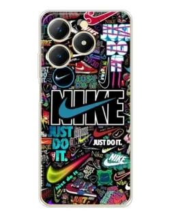 Чехол для Realme Note 70 с картинкой «Яркий коллаж Nike»
