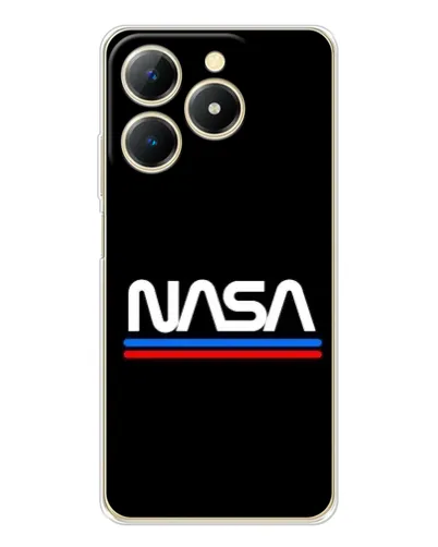 Чехол для Realme Note 70 с картинкой «NASA — классика Red Blue»
