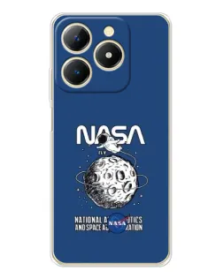 Чехол для Realme Note 70 с картинкой «NASA — лунная миссия»