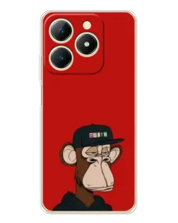 Чохол для Realme Note 70 з картинкою «Bored Ape — червоний фон»